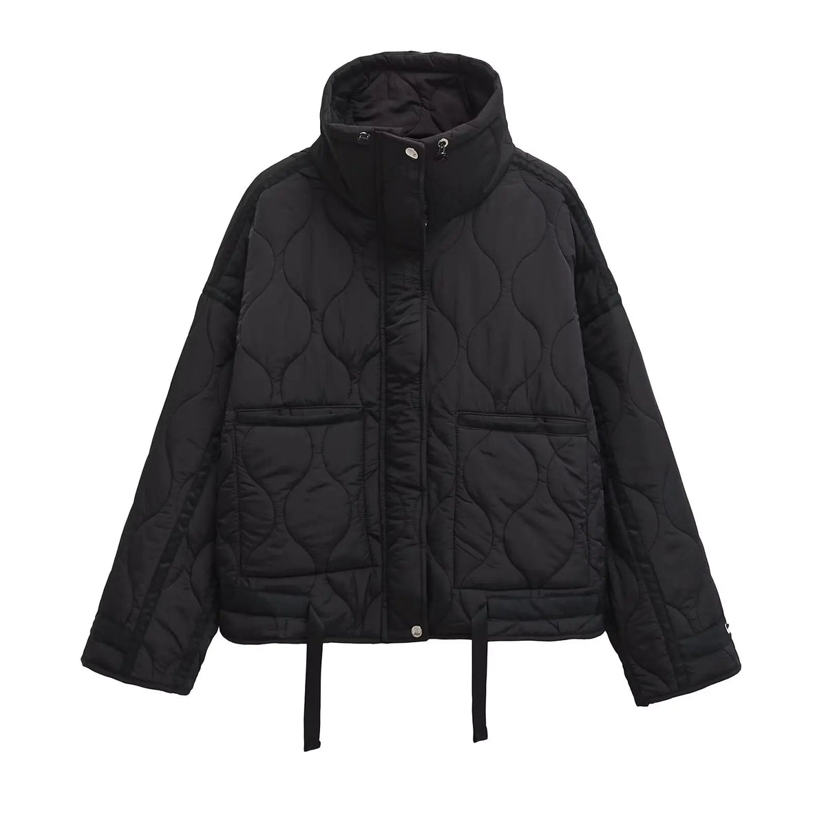 Veste matelassée courte femme Himawari noire - vue produit de face