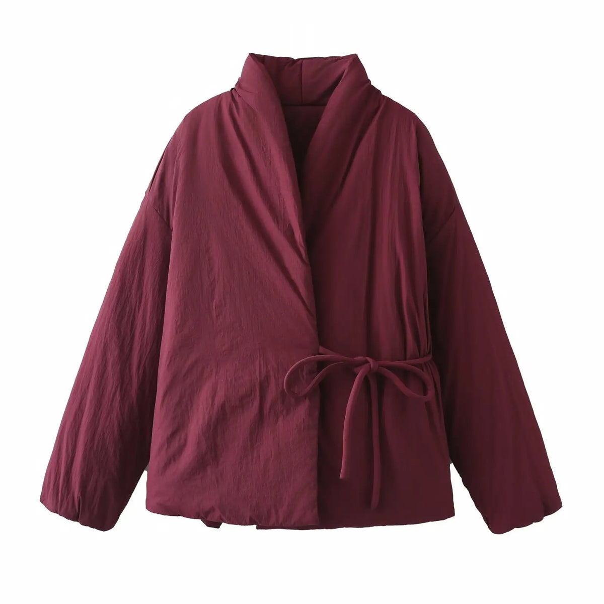 Veste kimono matelassee femme Hoshi rouge - photo fournisseur face