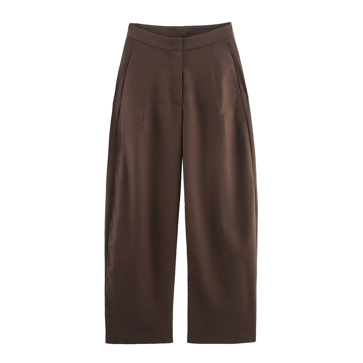 Pantalon kimono chic femme marron sur fond blanc