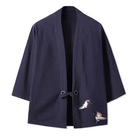 Veste kimono homme a grues | Koharu - photographie produit 2