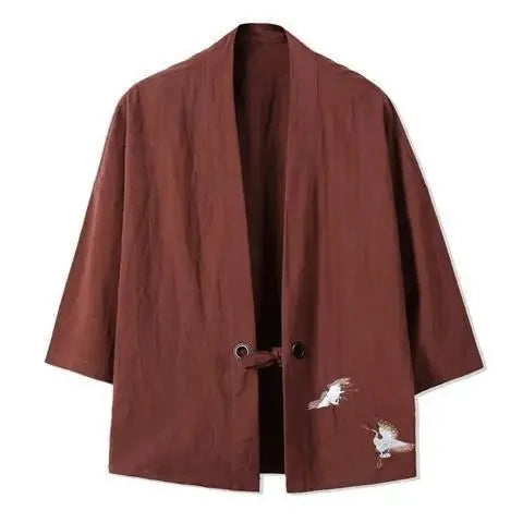 Veste kimono homme a grues | Koharu - photographie produit 1