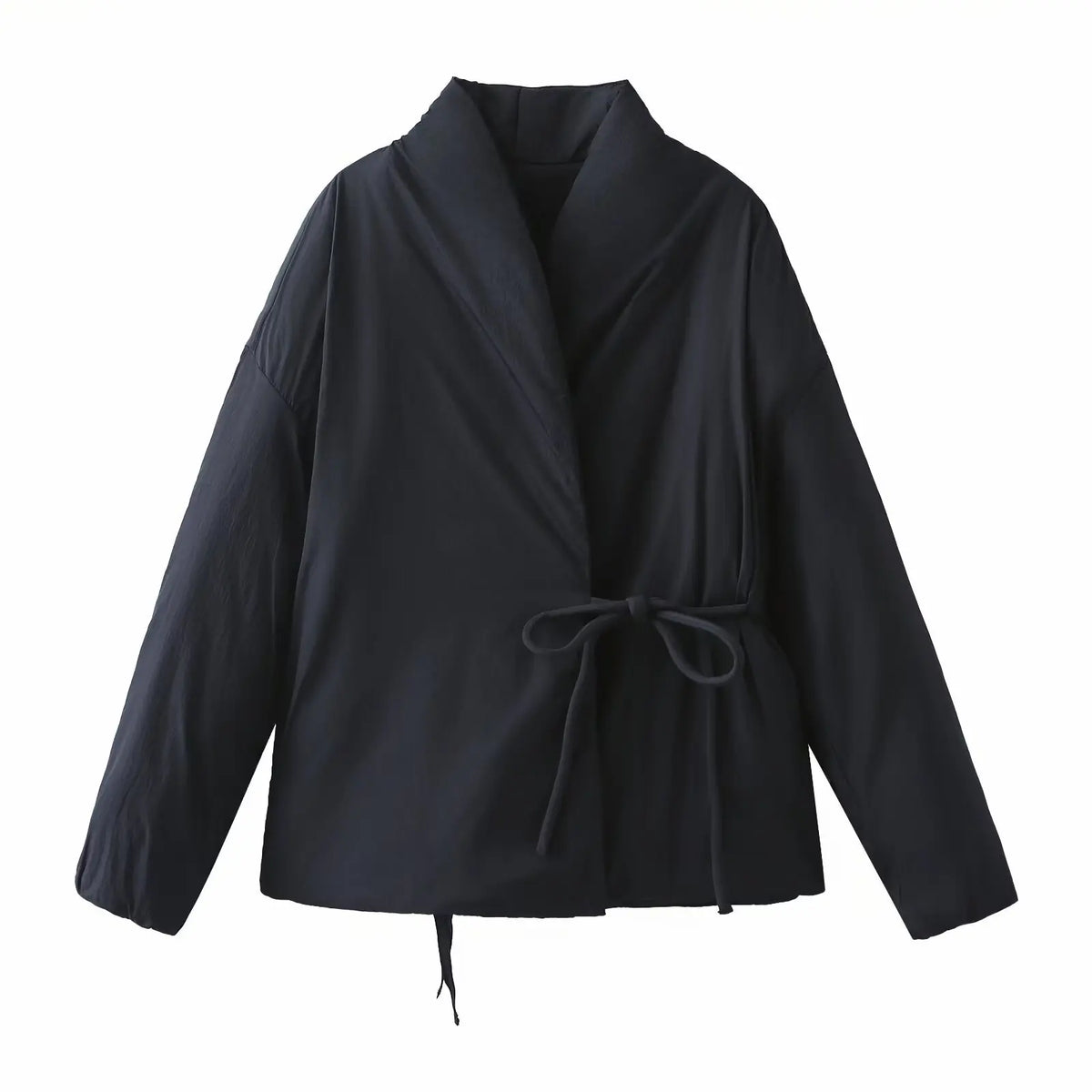 Veste kimono matelassee femme Hoshi noire - photo fournisseur face