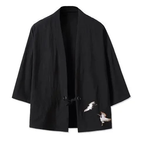 Veste kimono homme a grues | Koharu - photographie produit 4