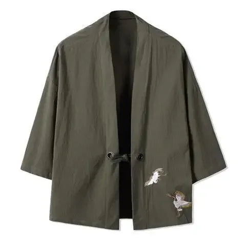 Veste kimono homme a grues | Koharu - photographie produit 3