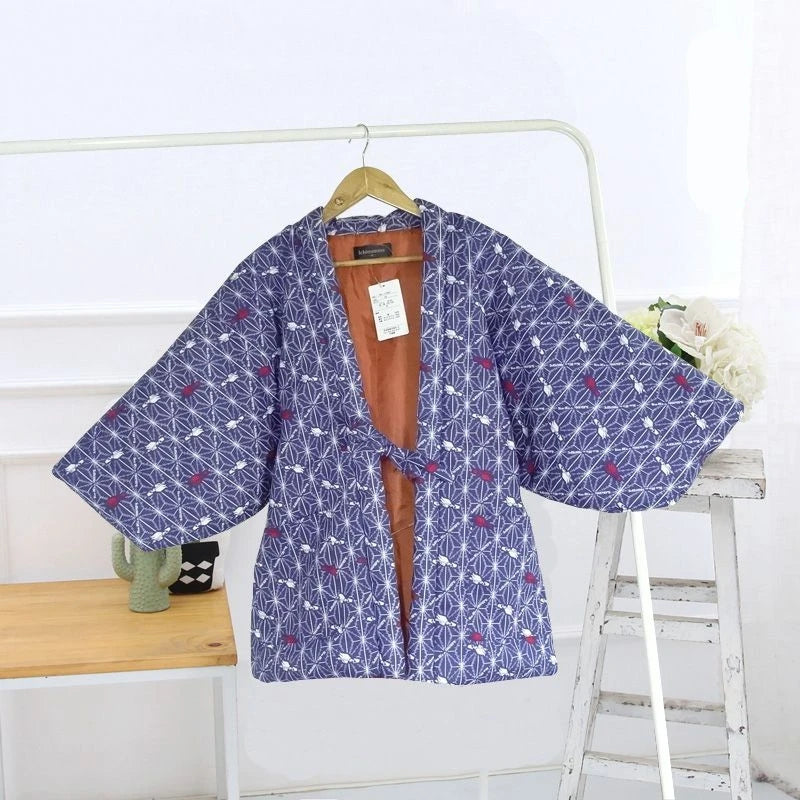 Hanten matelassé femme Yanagi bleu - vue produit fournisseur