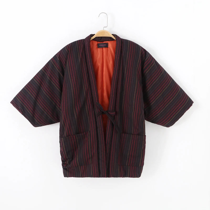 Hanten matelasse femme Musubi bordeaux raye - photo fournisseur