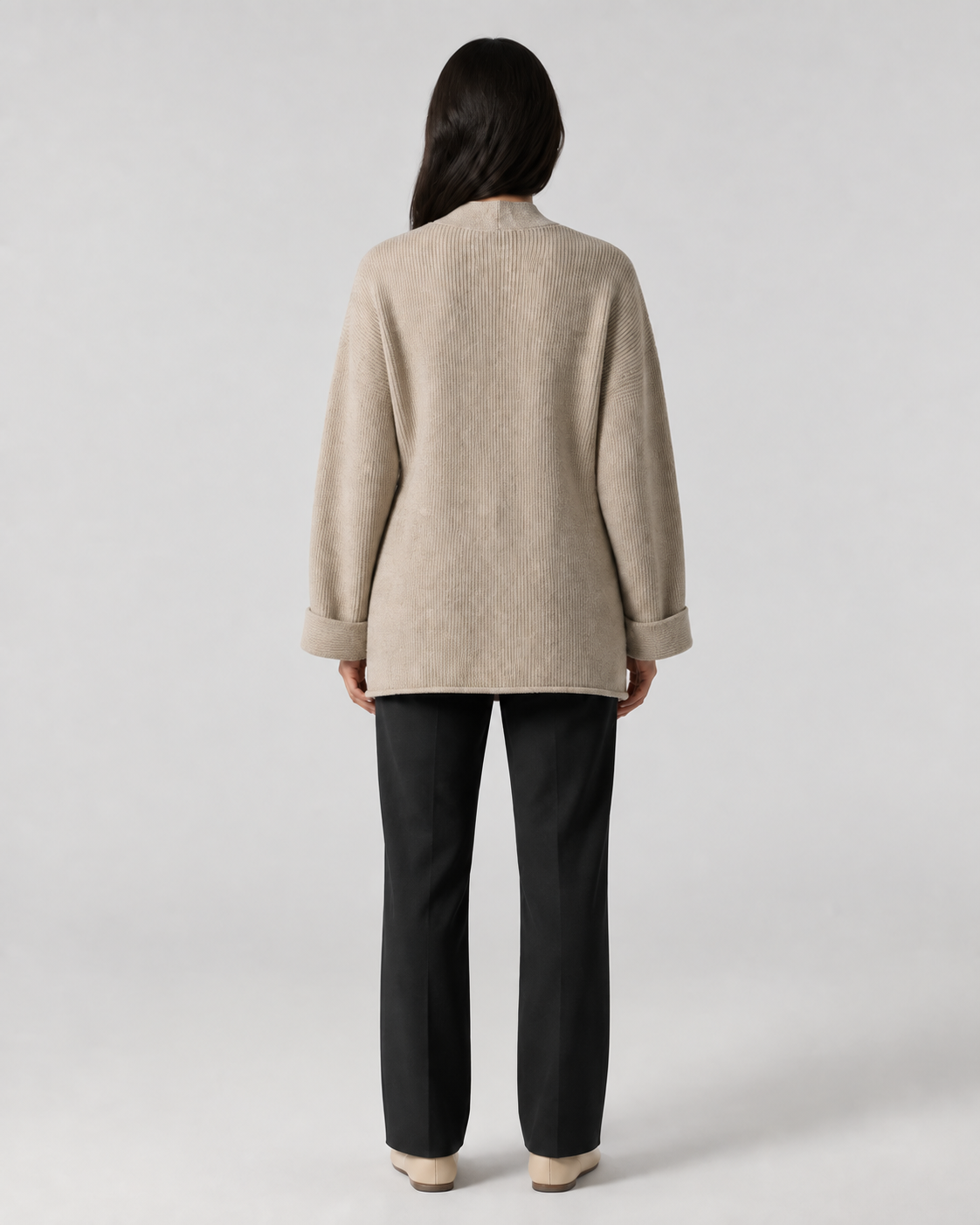 Cardigan kimono femme Akari beige vue de dos
