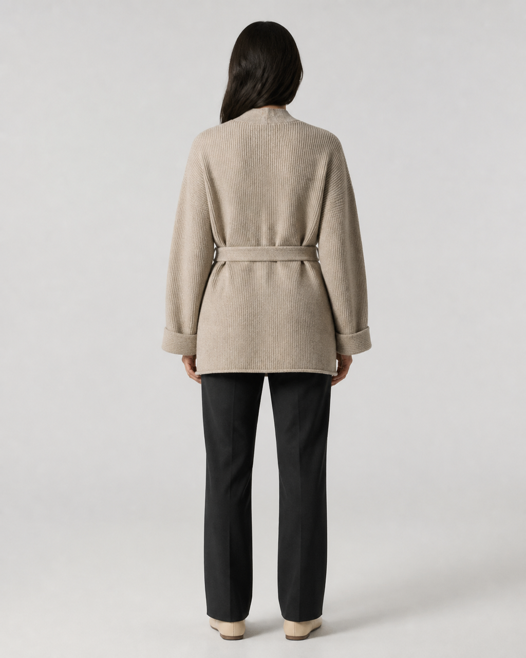 Cardigan kimono femme Akari beige vue de dos
