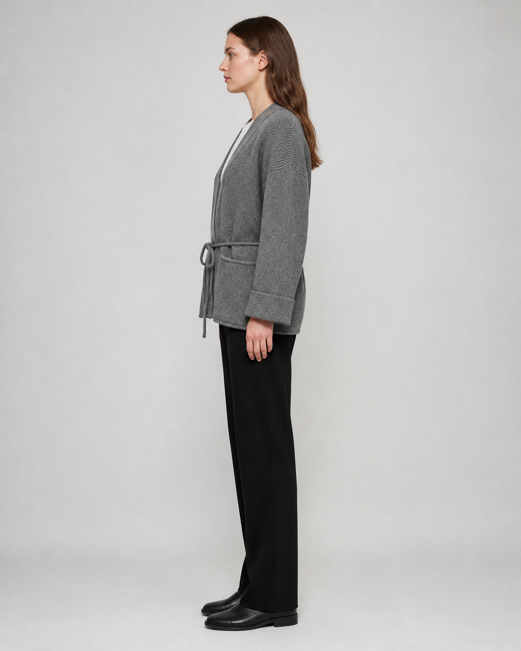 Cardigan kimono femme Akari gris - vue de profil