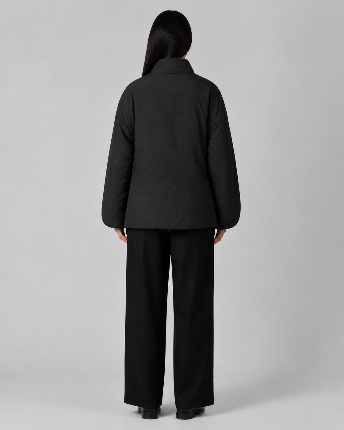 Veste kimono matelassee femme Hoshi noire - vue de dos