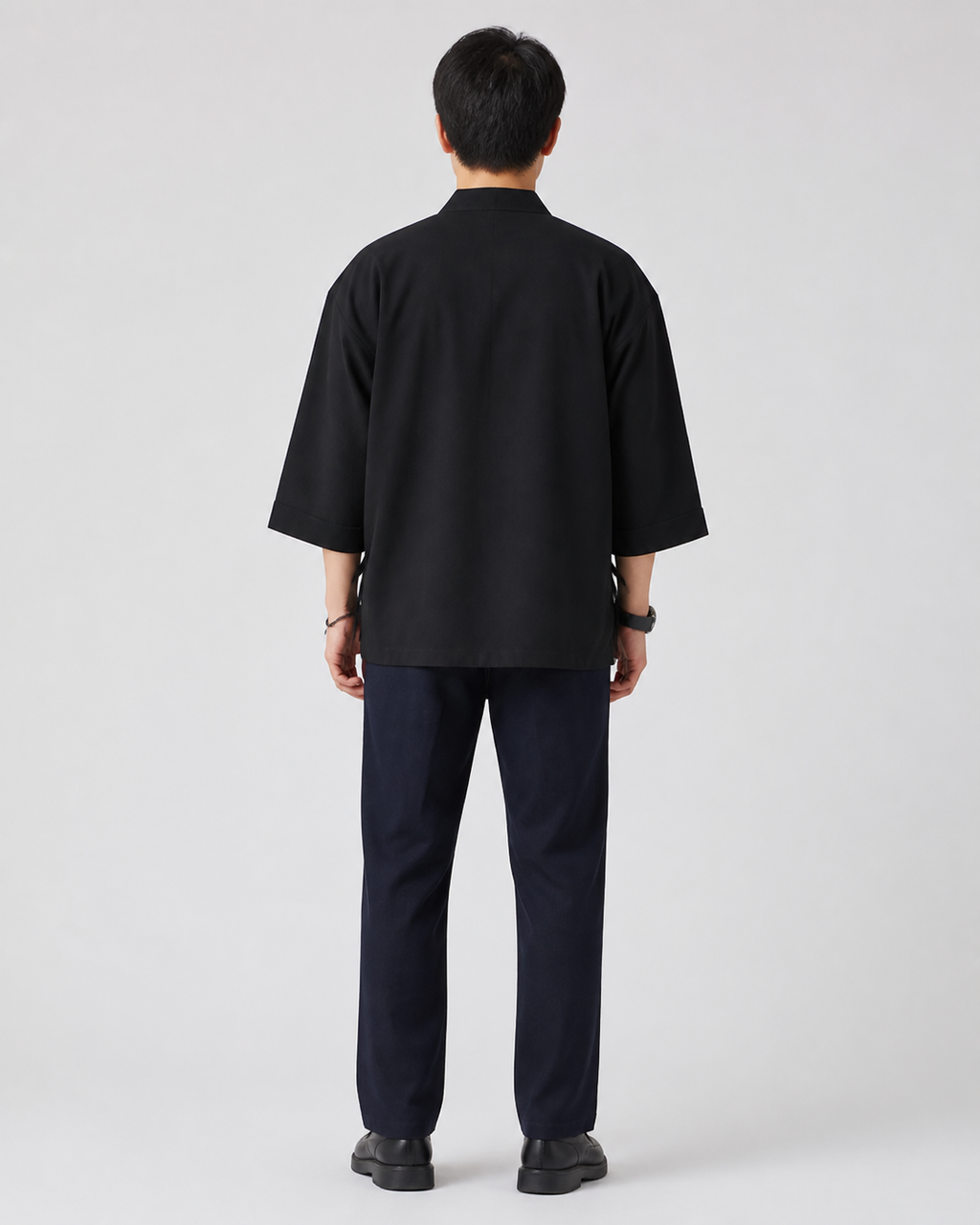 Veste kimono homme Hoshizora noire vue de dos