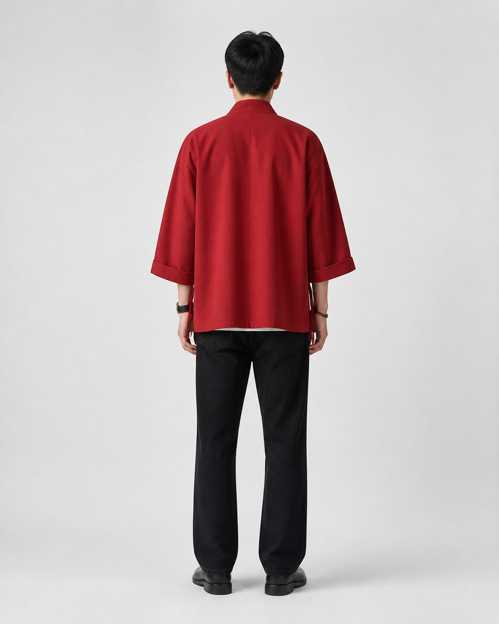 Veste kimono homme Hoshizora bordeaux vue de dos