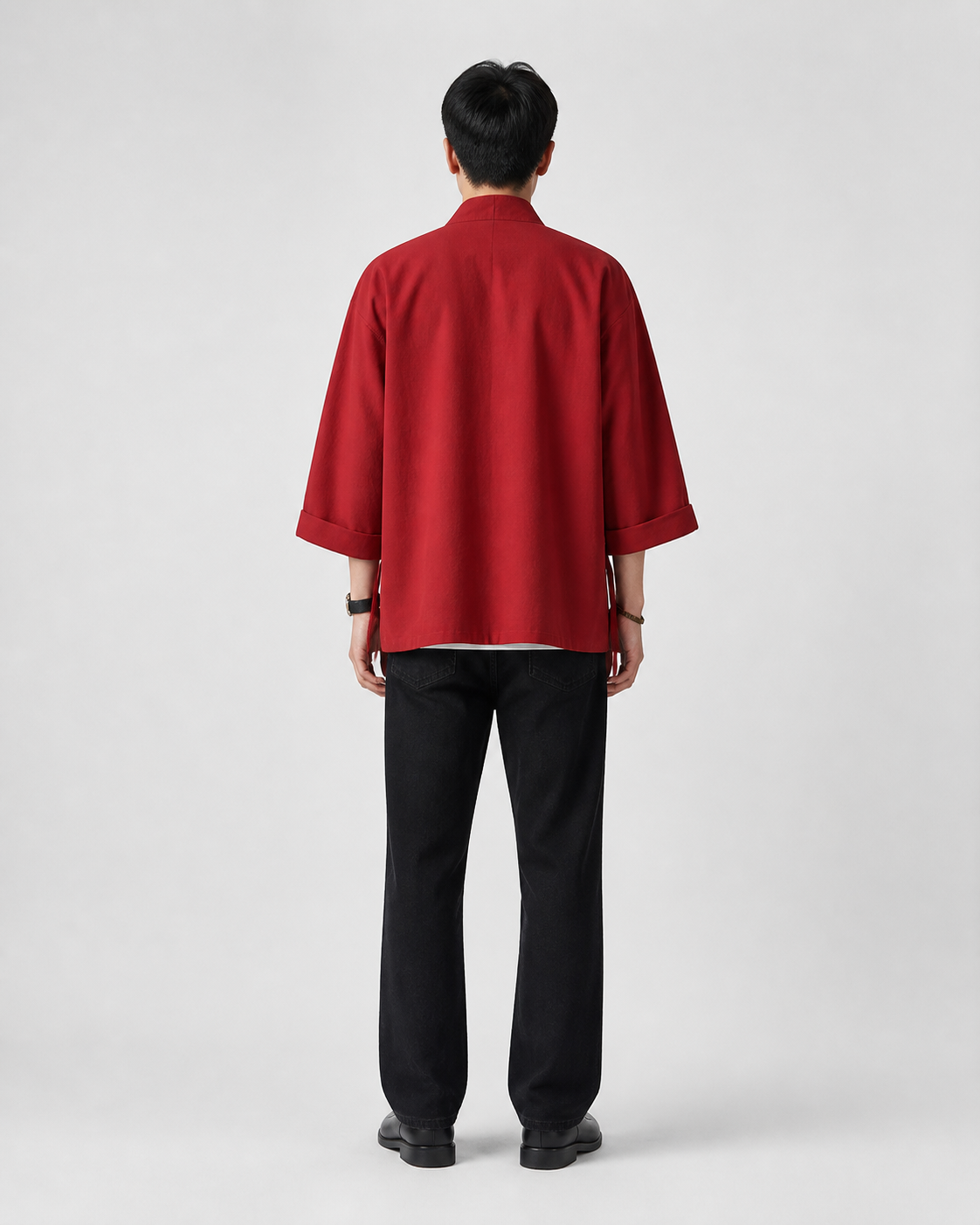 Veste kimono homme Hoshizora bordeaux vue de dos