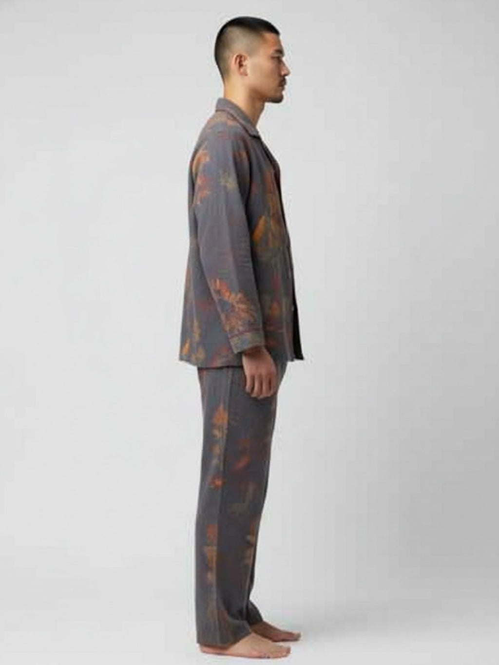 Ensemble kimono pyjama homme Sayo bleu - vue de profil