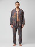 Ensemble kimono pyjama homme Sayo bleu - vue de face