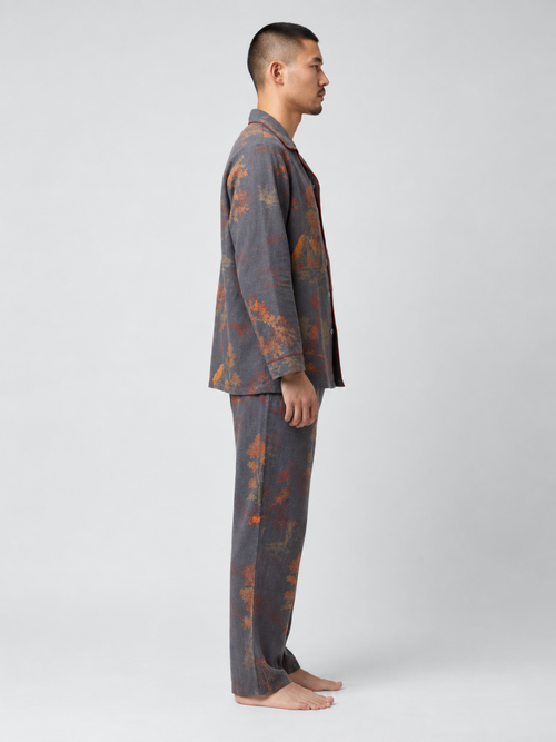 Ensemble kimono pyjama homme Sayo bleu - vue de profil