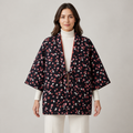 Hanten matelassé femme Sabi noir floral - vue de face