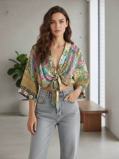 Kimono court cache-cœur | Miyabi