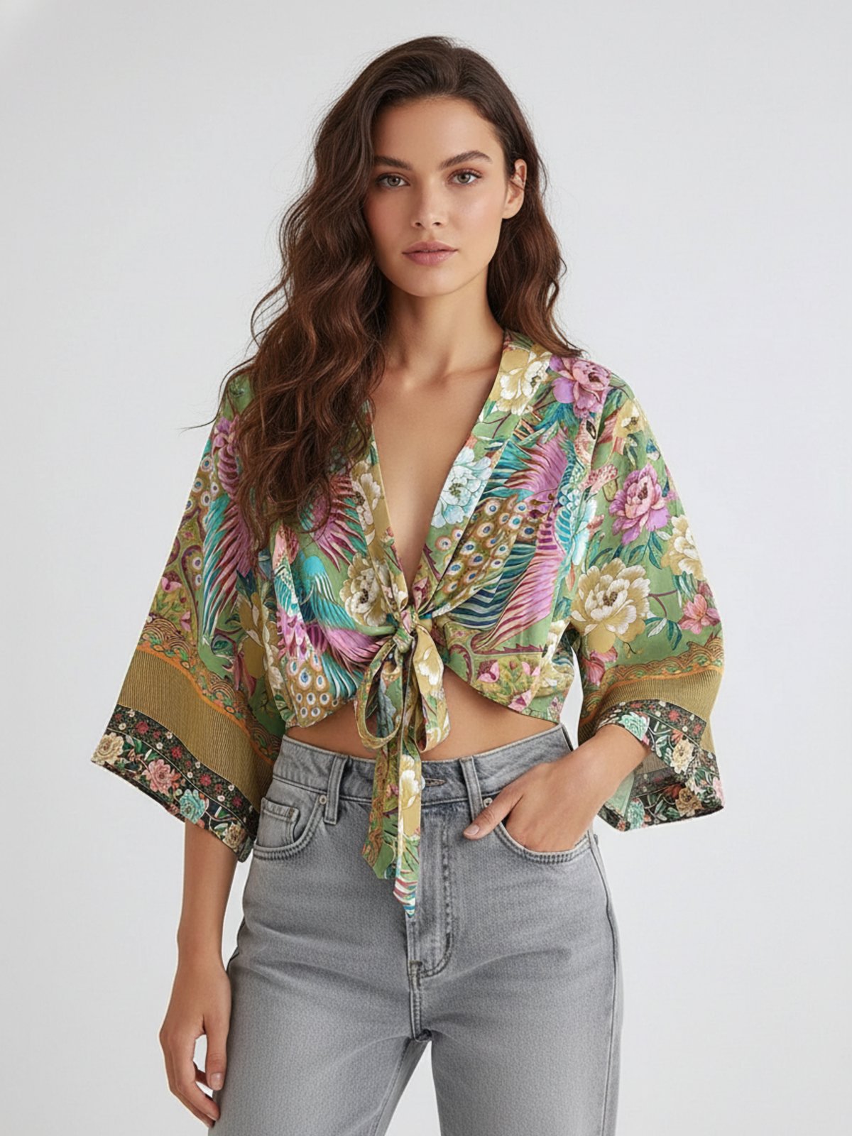 Kimono court cache-cœur | Miyabi