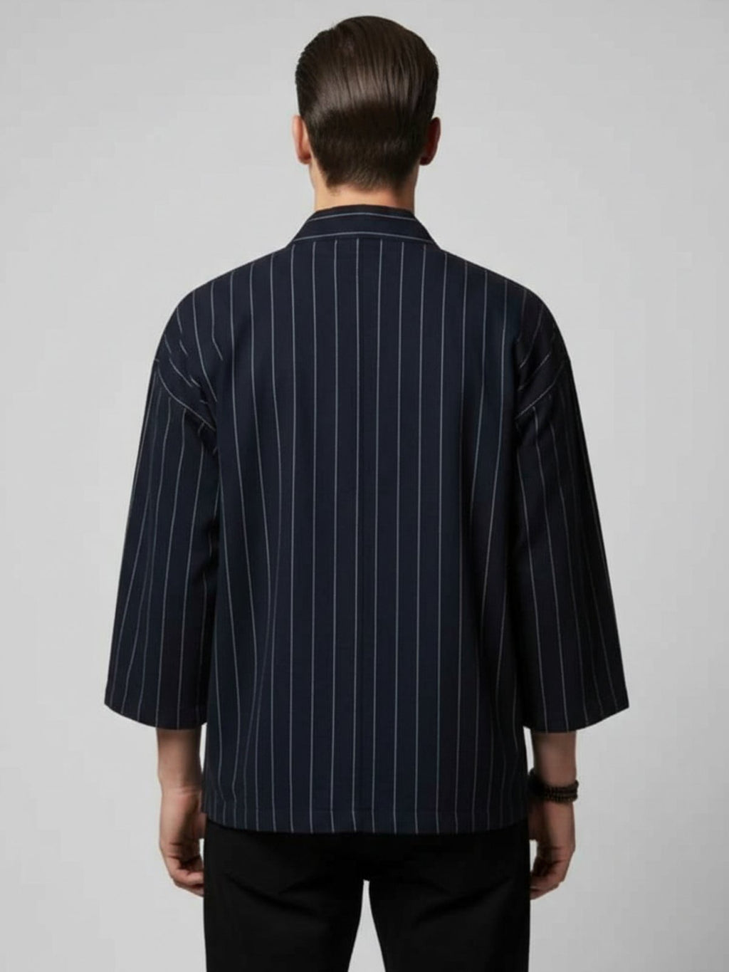 Veste kimono homme Momiji bleu marine - vue de dos