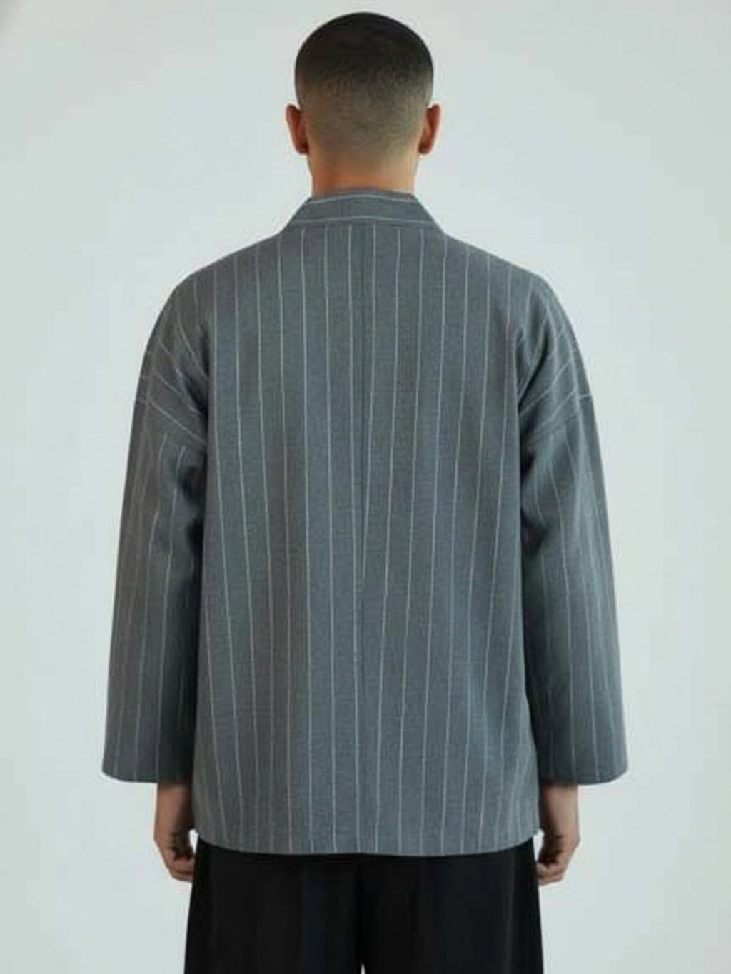 Veste kimono homme Momiji gris - vue de dos