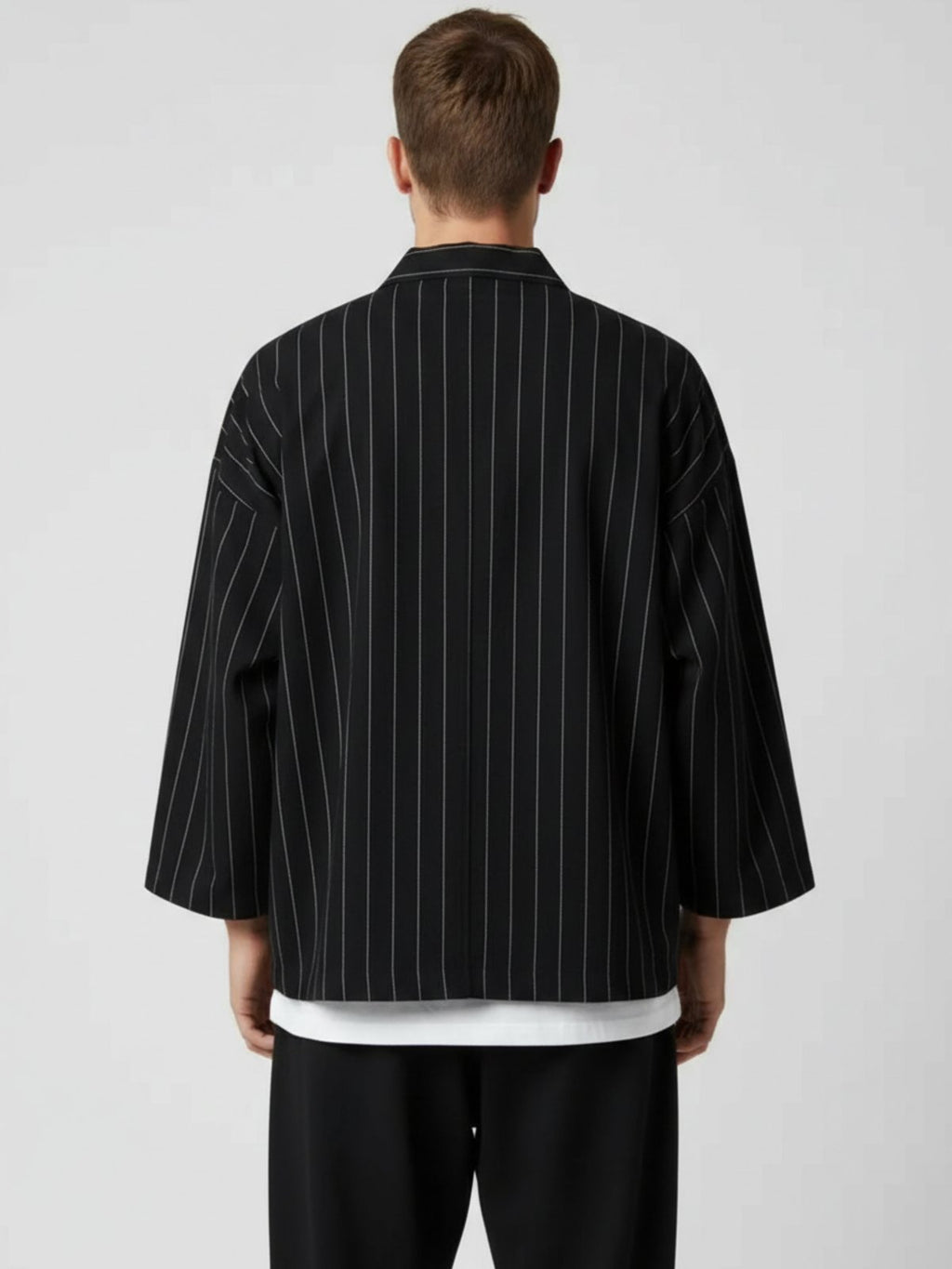 Veste kimono homme Momiji noir - vue de dos