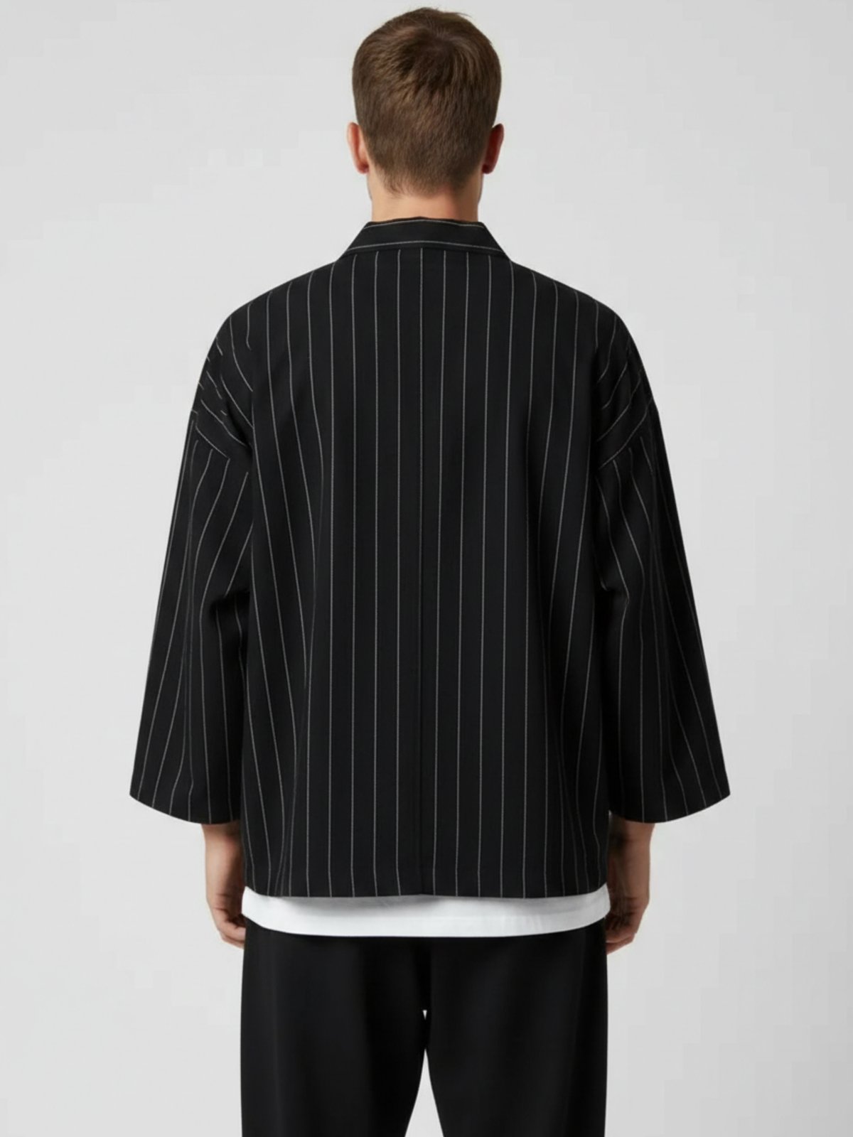 Veste kimono homme Momiji noir - vue de dos