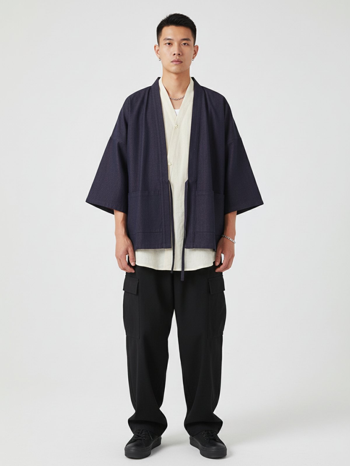 Veste kimono japonais denim | Harumi