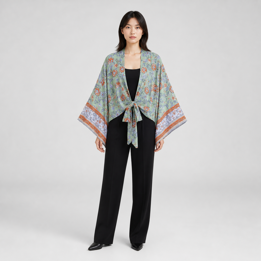 Kimono court cache-cœur femme Kohana vue de face