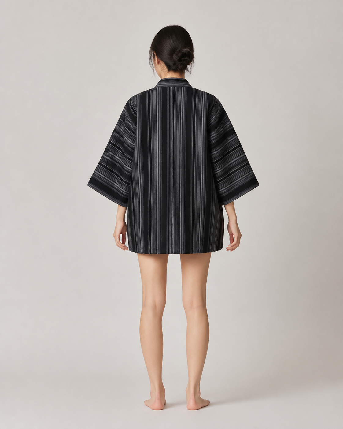 Hanten matelasse femme Musubi gris - vue de dos