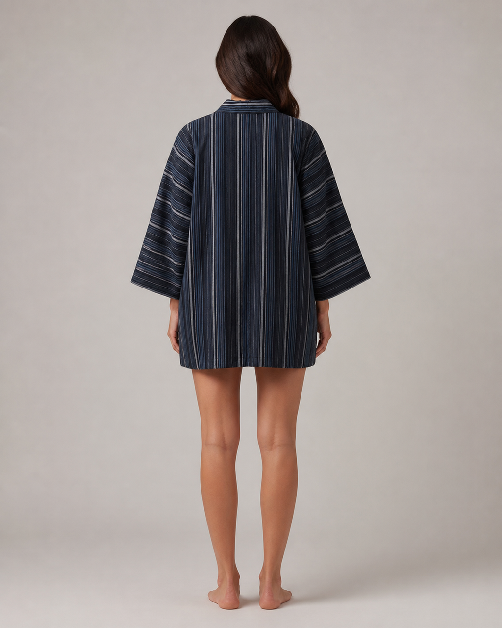 Hanten matelasse femme Musubi bleu marine - vue de dos
