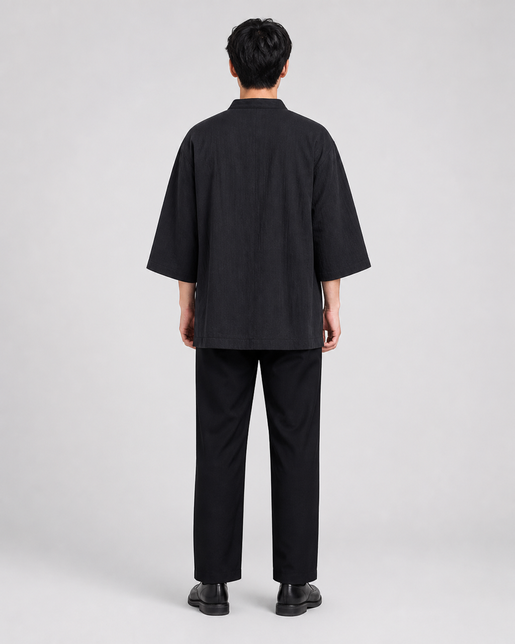 Veste chinoise homme Urara noire - vue de dos