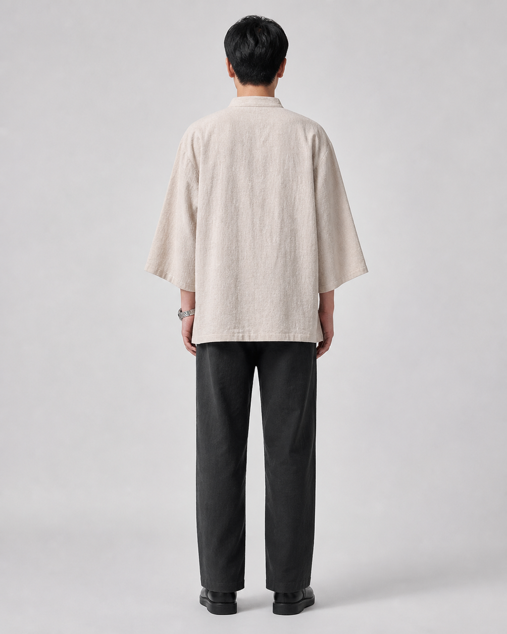 Veste chinoise homme Urara chanvre - vue de dos