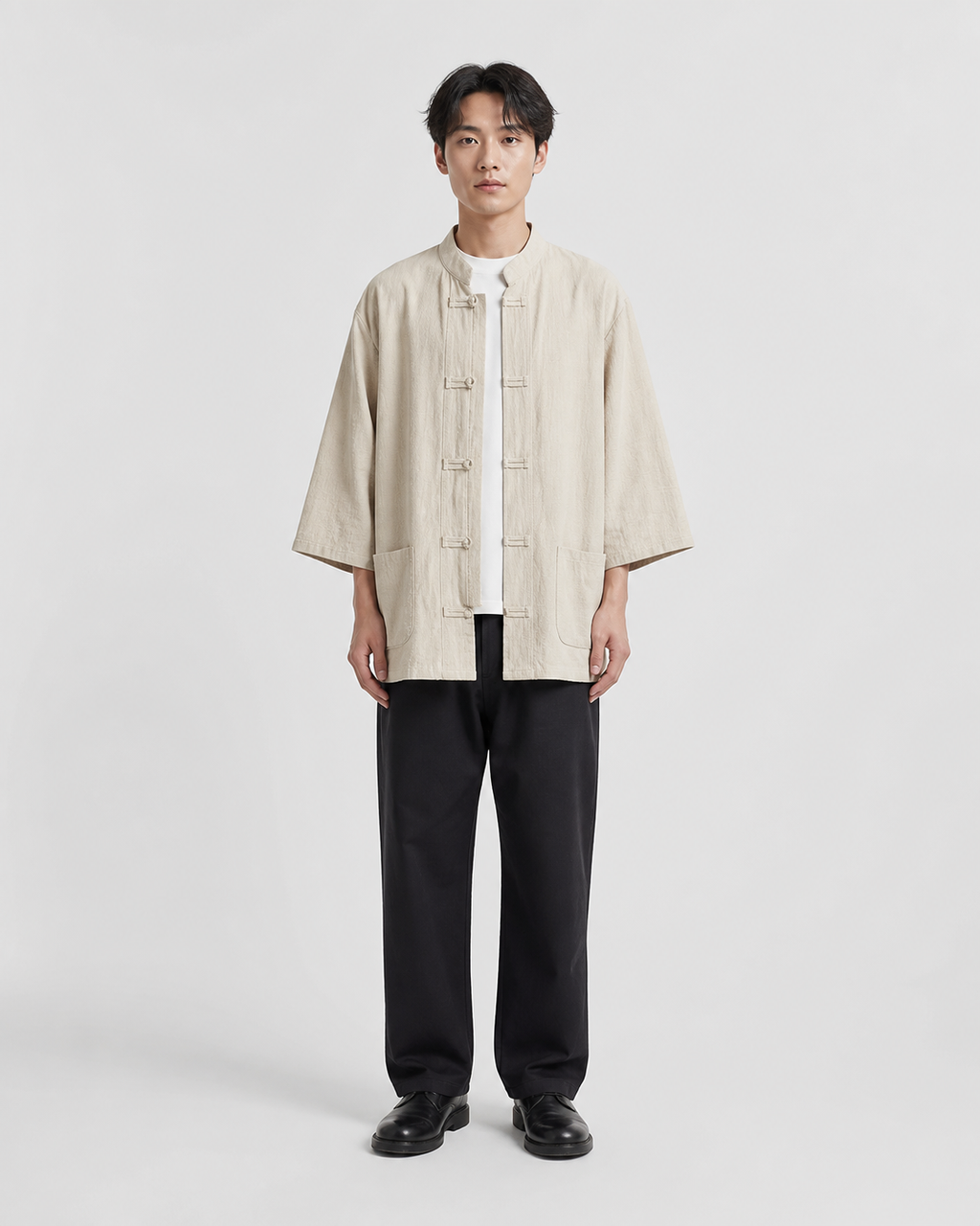 Veste chinoise homme Urara chanvre - vue de face