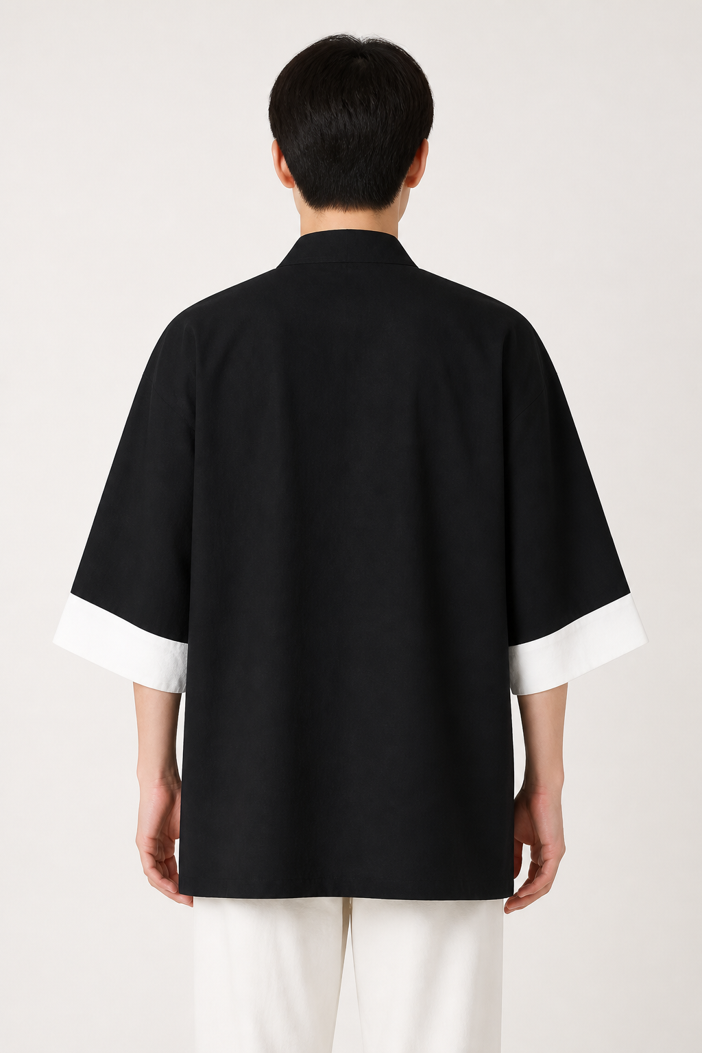 Veste kimono homme Shizu noire - vue de dos